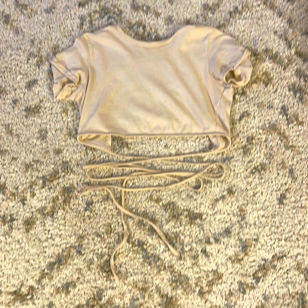 Garage Open Back Wrap Around Tie Crop Top